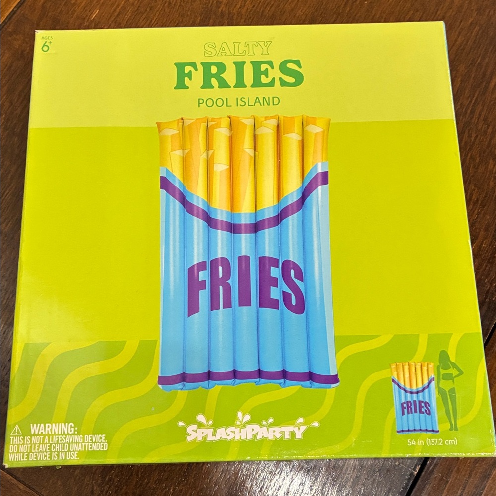 Salty Fries Pool Float Raft 54" Pool Toy Lounge New Never Used